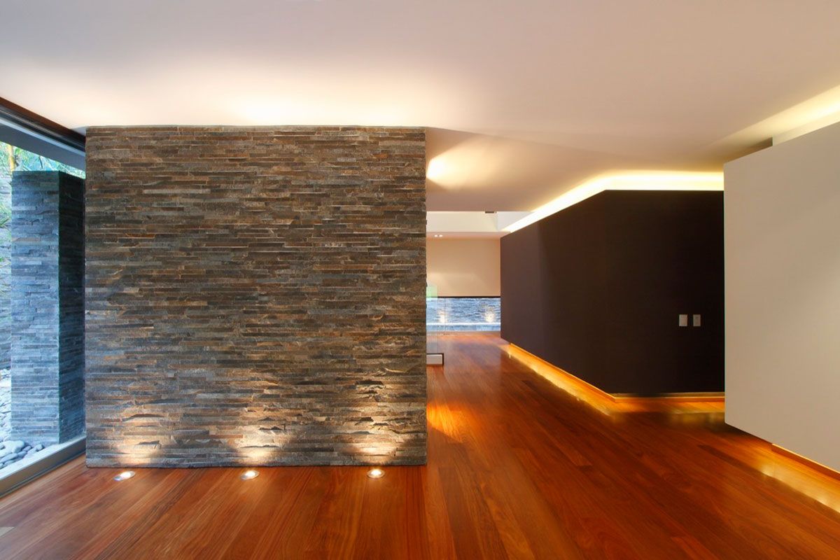  ترکیب سنگ و چوب در طراحی داخلی ساختمان